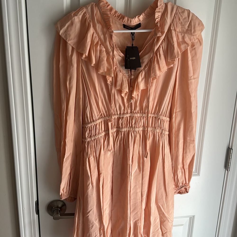 Maje Riava Ruffled Mini Dress size 36 - Picture 7 of 13